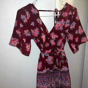 Floral and tribal pattern romper